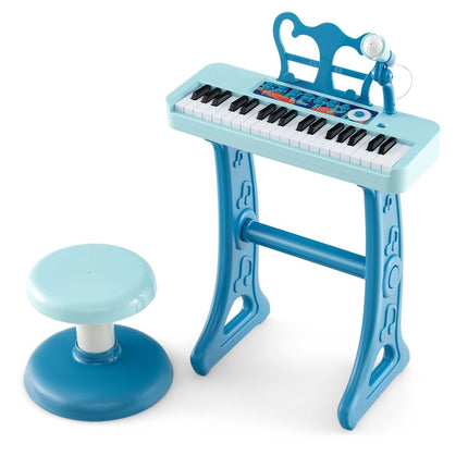 Elektronisches Kinderkeyboard mit 37 Tasten, Hocker und Mikrofon