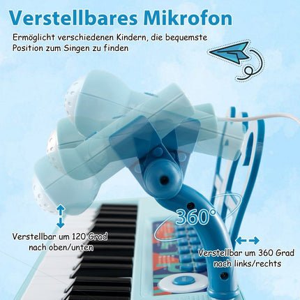 Elektronisches Kinderkeyboard mit 37 Tasten, Hocker und Mikrofon