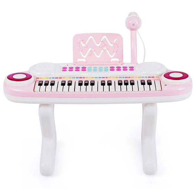 37 Tasten Klaviertastatur Kindertastatur mit Ständer Lerntastatur 48 x 20 x 38 cm Rosa