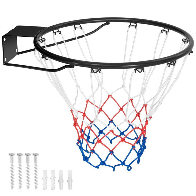 Ø37cm Basketballkorb mit Ring &amp; Netz für Tür &amp; Wandmontage Indoor Mini Basketballkorb Schwarz