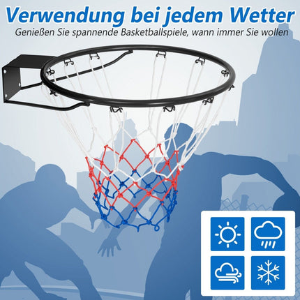 Ø37cm basketball hoop with ring &amp; Net for door &amp; Wall Mounted Indoor Mini Basketball Hoop Black