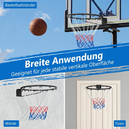Ø37cm basketball hoop with ring &amp; Net for door &amp; Wall Mounted Indoor Mini Basketball Hoop Black