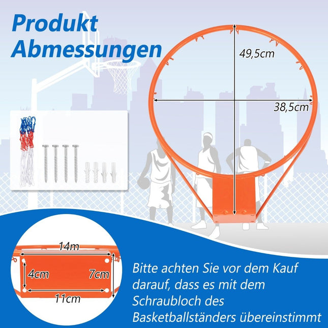 Ø37cm Basketballkorb mit Ring &amp; Netz für Tür &amp; Wandmontage Indoor Mini Basketballkorb Orange