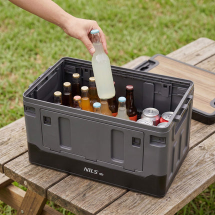 38L Graue Faltbare Transportbox mit Tischplatte