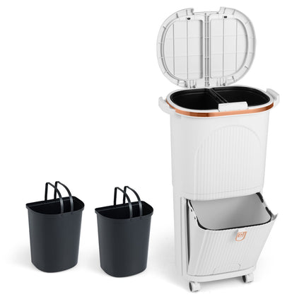 38L Trash Bin with 2 Removable Buckets & Pedal