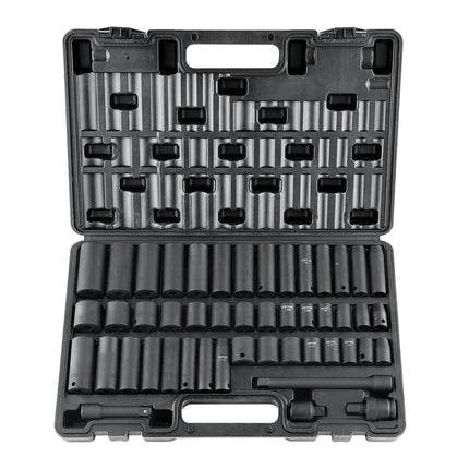 3/8 in Drive Impact Socket Set, 48-Piece SAE/Metric