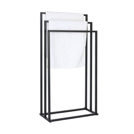 3-Bar Metal Towel Stand – Freestanding Bath Rack