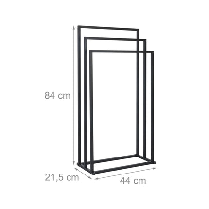 3-Bar Metal Towel Stand – Freestanding Bath Rack