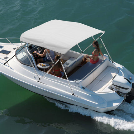3 Bow Boat Bimini Top, 600D Polyester, Aluminum Frame, 6 Ft