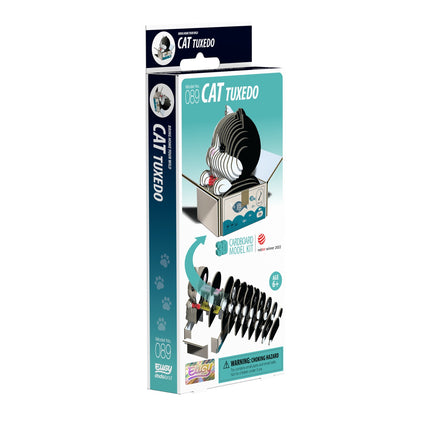 3D Kartonmodell-Bausatz - Katze Smoking-Design, einfacher Aufbau