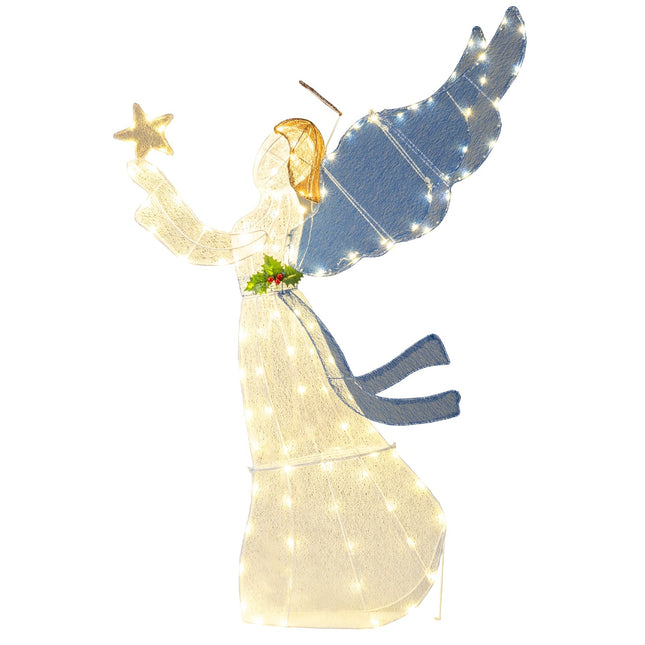 3D LED kerstengel decoratie, 152 cm, metalen frame