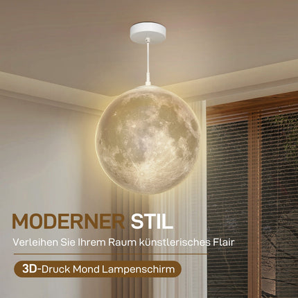 Lampe suspendue 3D en forme de lune avec contrôle par application, lampe musicale en forme de lune avec CCT et changement de couleur RVB pour cuisine, salle à manger, blanc crème Aosom