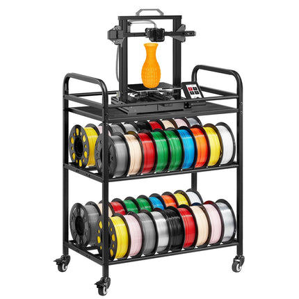 3D Printer Filament Storage Rack, 3-Tier Rolling Steel Shelf