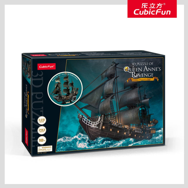 3D-Puzzle mit LED-Beleuchtung, Design Queen Anne's Revenge