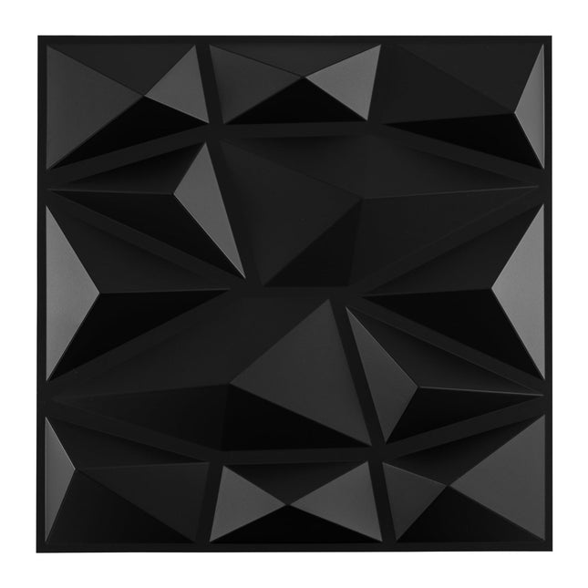 3D Wandpaneele, schwarzes Rautenmuster, 100 Stück, 9m² Abdeckung