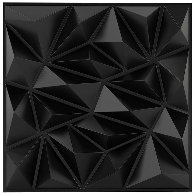 3D-Wandpaneele, Rautenmuster, Schwarz, 5m² Abdeckung