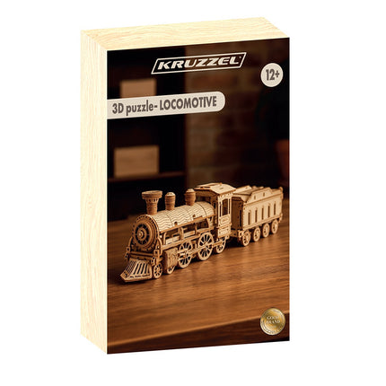 3D Houten Puzzel Stoomlocomotief, 282 Stukjes, Leeftijd 12+