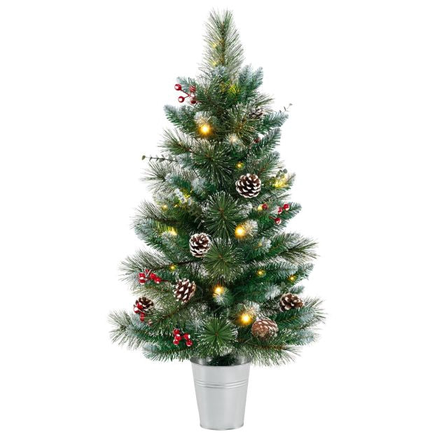 3 Ft stolní vánoční stromek, LED na baterie, kovový stojan