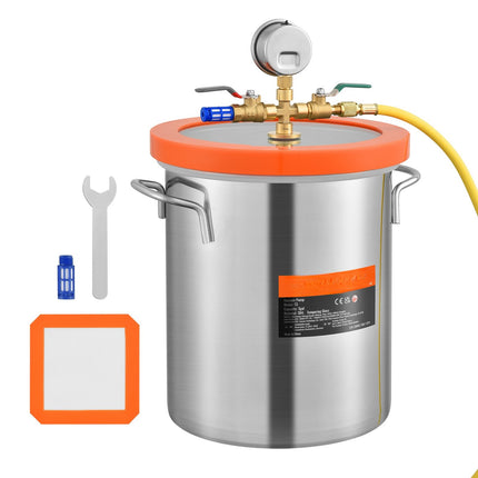 3-Gallon Vacuum Chamber, Tempered Glass Lid, 304 Steel