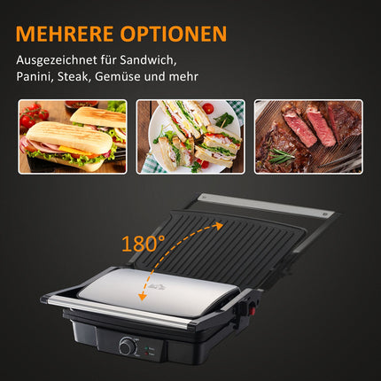 3-in-1 Antihaft-Kontaktgrill, 2000W, mit einstellbarem Thermostat