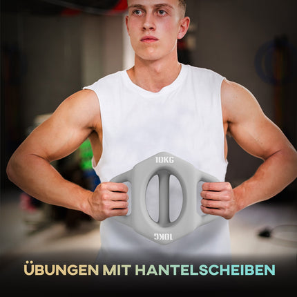 10 kg multifunktionales Hantelset, bodenschonend grau