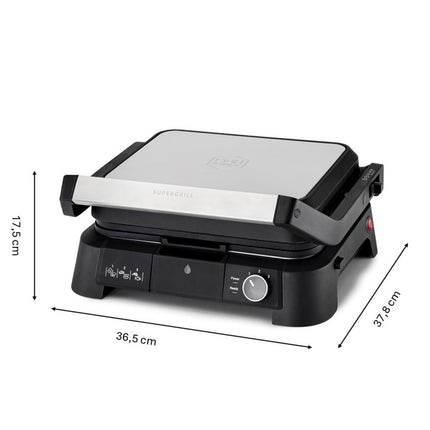 3-in-1 roestvrijstalen contactgrill, 2000W, 180 graden open