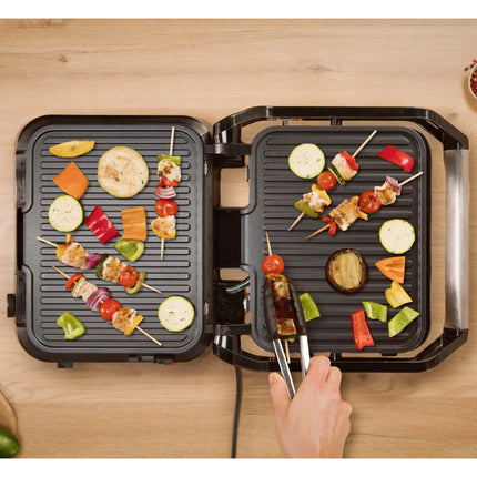 3-in-1 roestvrijstalen contactgrill, 2000W, 180 graden open