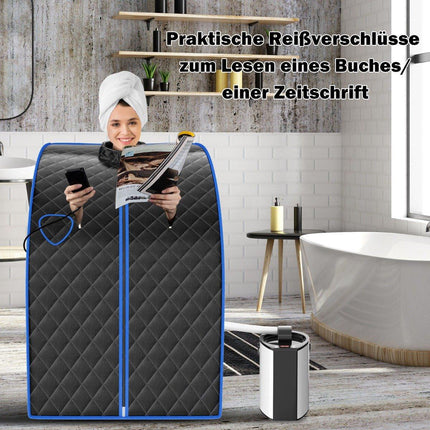 3L 1000W Mini Steam Sauna with Mist Function Home Sauna 78 x 87 x 101 cm Black