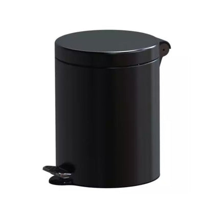 3L Black Steel Pedal Bin with Click Lock Mechanism