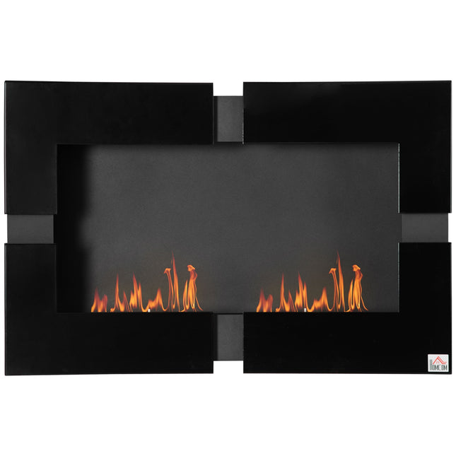 Indoor Black Ethanol fireplace, Metal, 3L Capacity, 90cm
