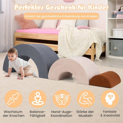 3 tlg. Weichbausteine Schaumstoffbausteine zum Klettern und Krabbeln für Babys Grau