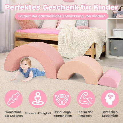 3 tlg. Weichbausteine Schaumstoffbausteine zum Klettern und Krabbeln für Babys rosa
