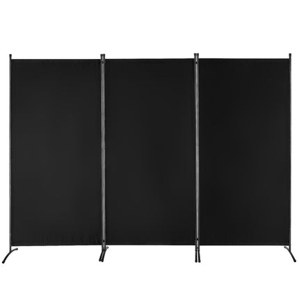 3-Panel Folding Room Divider Privacy Screen, Black
