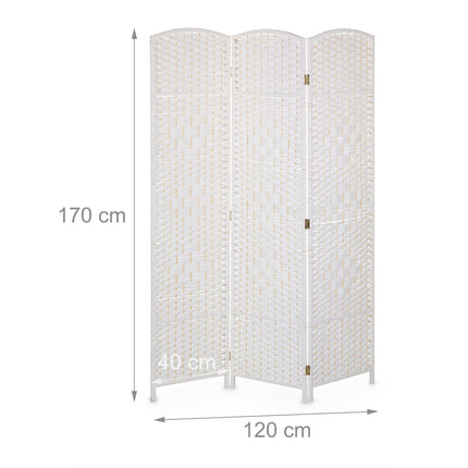 3-Panel Folding Screen White