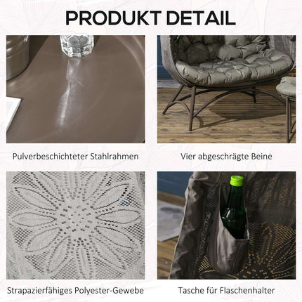 Gartensitzgruppe aus Polyrattan – 3-teilig mit Tisch und Auflagen