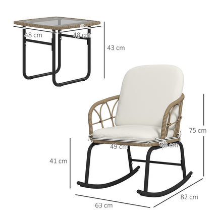 Garten-Schaukelstuhl-Set mit Kissen - 3-teilig