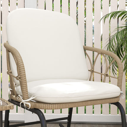 Garten-Schaukelstuhl-Set mit Kissen - 3-teilig