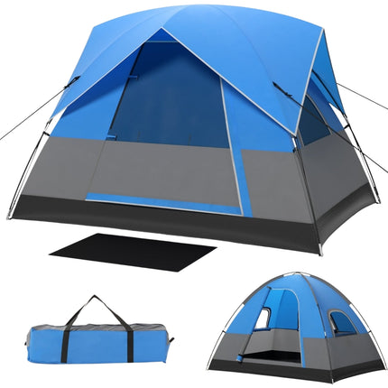 3-Person Camping Tent with Removable Rainfly & Mat