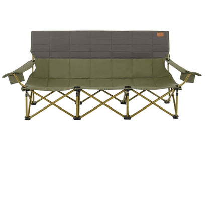 3-Personen-Falt-Campingstuhl, gepolstert, 2 Getränkehalter, Grün