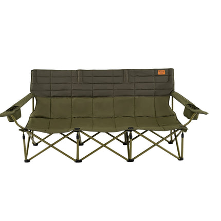 3-Person Folding Camping Sofa with Adjustable Armrests