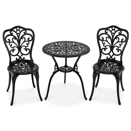 3-Piece Aluminum Patio Bistro Set with Table & Chairs