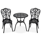 3-teiliges Terrassen-Bistro-Set aus Aluminium mit Tisch und Stühlen