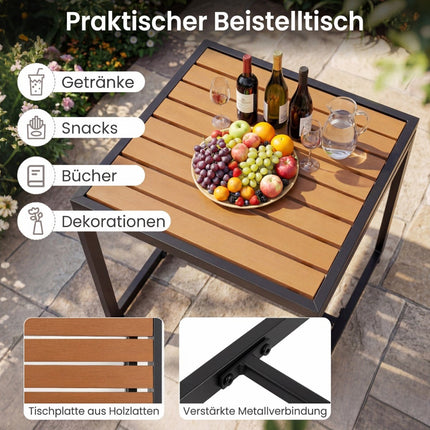 3-teiliges Balkonmöbel-Set mit Kissen und Tisch