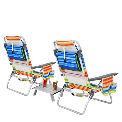 3-teiliges Strandstuhl- und Tischset – verstellbar, tragbar