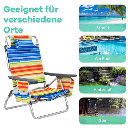 3-teiliges Strandstuhl- und Tischset – verstellbar, tragbar