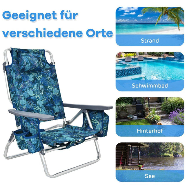 3-teiliges Strandstuhl- und Tischset, verstellbar, tragbar