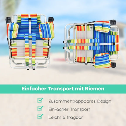 3-teiliges Strandstuhl- und Tischset – verstellbar, tragbar