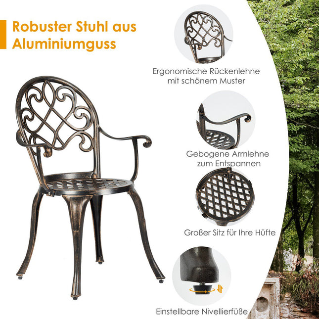3-delige bistroset voor buiten van gegoten aluminium met ijsemmer