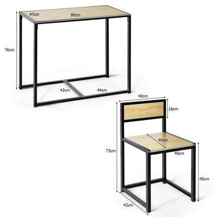 3-Piece Dining Set – Table and 2 Chairs, Space-Saving