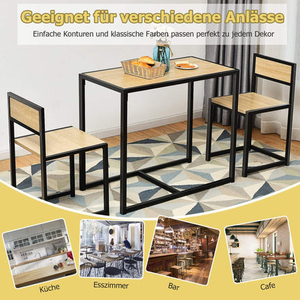 3-Piece Dining Set – Table and 2 Chairs, Space-Saving